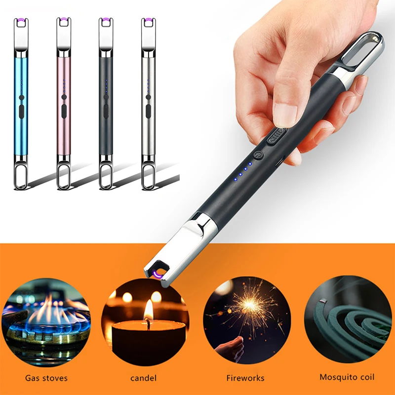 New Electronic Lighter Portable Stove ARC BBQ Windproof Plasma Pulsed Candle Flameless USB Rechargeable | Дом и сад