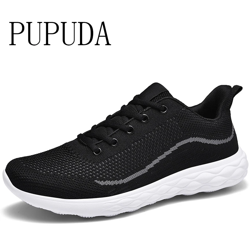 

PUPUDA autumn winter new sneakers men casual shoes flyknit lightweight fashion trend sport shoes running shoes men big size 11