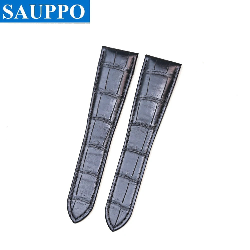 SAUPPO Comptable для калибра Натуральная кожа Ремешки часов из крокодиловой кожи