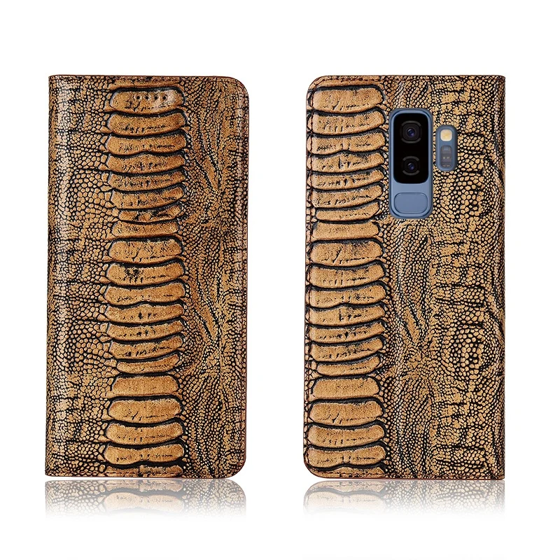 

Ostrich foot pattern genuine leahther phone bag for Samsung Galaxy S9 Plus phone case for Samsung Galaxy S9 flip cover funda