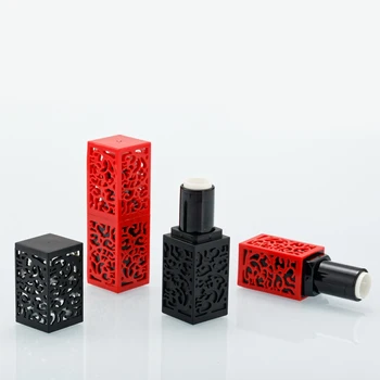 

10Pcs Empty Lipstick Tubes Hollow Out Design Plastic Makeup Cosmetic DIY Lipsticks Lip Balm Empty Container Square Tube