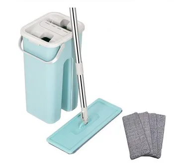 

Floor Mop Set Automatic Mop and Bucket Avoid Hand Washing Microfiber Cleaning Cloth Flat Squeeze Home Floor Cleaning Lazy Mops