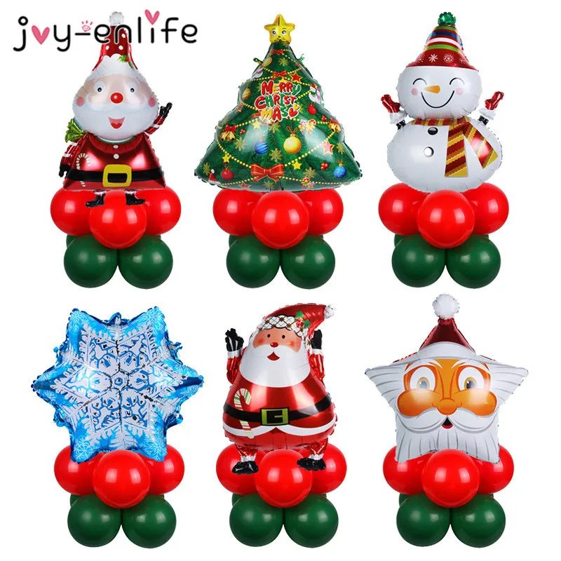

5pcs Santa Claus Snowman Foil Balloons stand Christmas Party Decorations Air Balls Navidad Xmas party Inflatable Helium Balloon