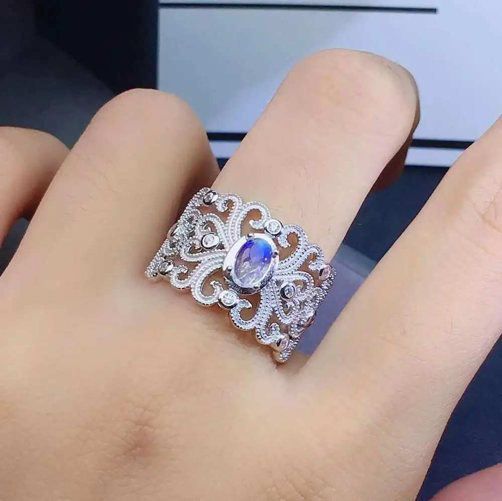 Free shipping Natural Moonstone ring 925 sterling silver Fine jewelry For men or women | Украшения и аксессуары