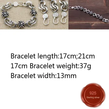 

B51-4 S925 sterling silver bracelet personality fashion retro punk hip-hop style simple cross letter shape 2020 new hot