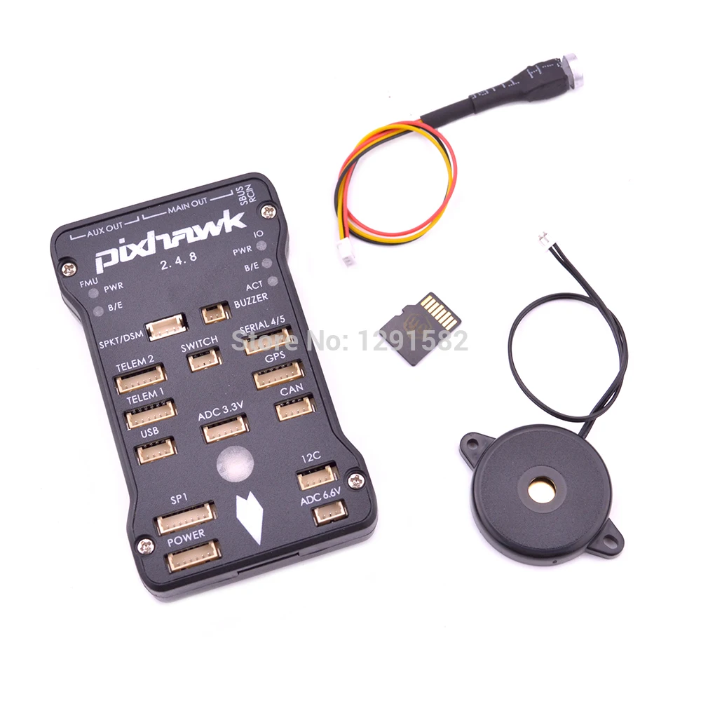 

Hot Pixhawk PX4 Autopilot PIX 2.4.8 32 Bit Flight Controller w/ 433 100mw telemetry Safety Switch and Buzzer M8N Mini OSD PPM 4G