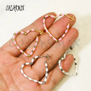 

4 Pairs cute tiny heart earrings Mix color Heart earrings gift for lady Fashion jewelry earrings 5946