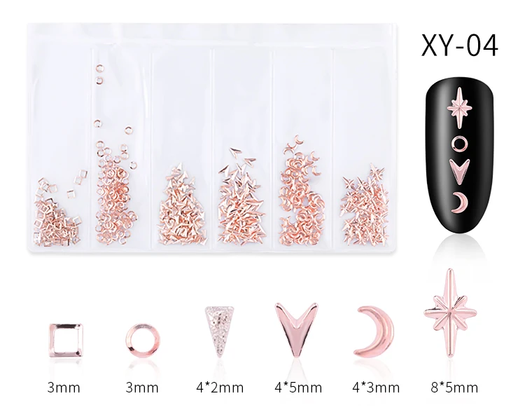 PinPai brand 3d metal nail art decoration 10 kinds gold nail jewelry decoration