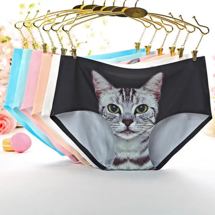 womens 3d print cats pantyPrinting Panties Underwear Cotton Briefs Panty Trousers Sexy Lingerie Intimates Briefs Shorts Underpan