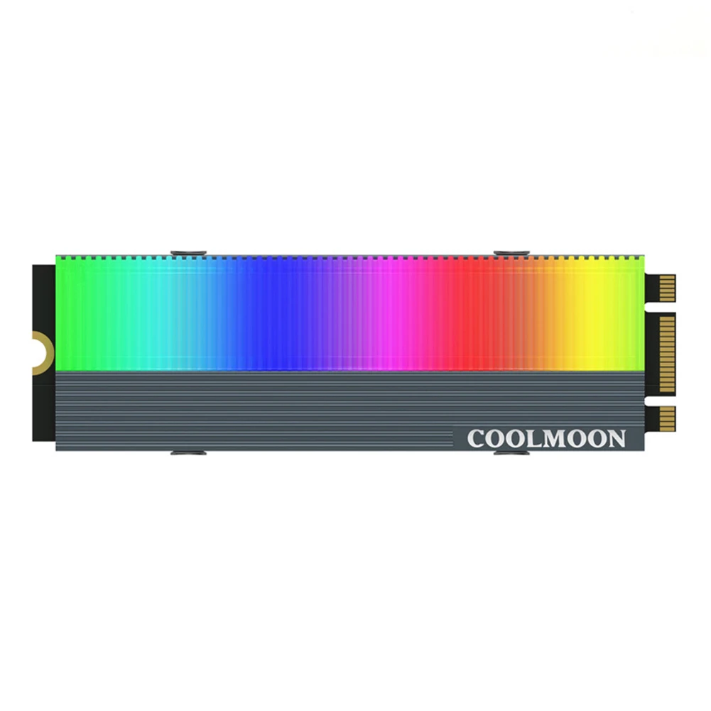 CoolMoon M2 SSD Heatsink with ARGB 5V 3Pin - NVME NGFF M.2 2280 Cooling Radiator Cooler Vest and Thermal Pad Description Image.This Product Can Be Found With The Tag Names Computer Cables Connecting, Computer Peripherals, PC Hardware Cables Adapters, Ssd heatsink