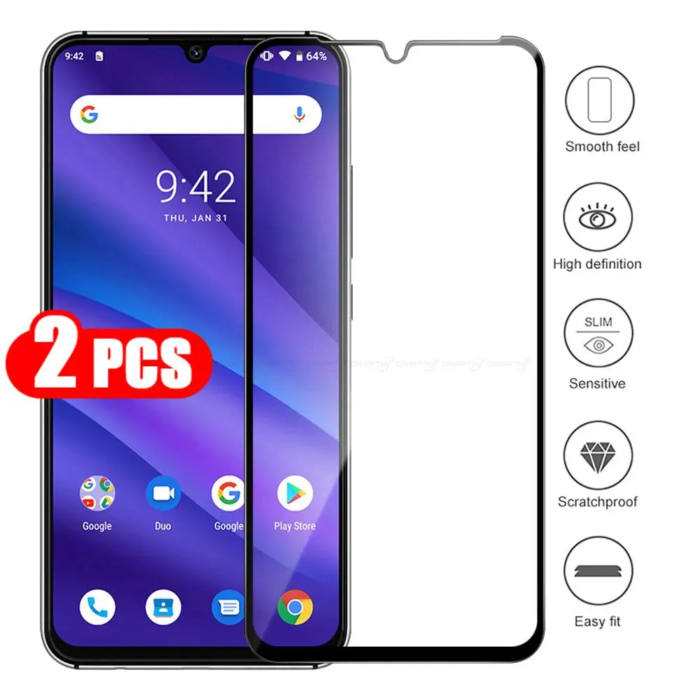 2 шт., закаленное стекло для Umidigi A5 Pro, Защитная пленка для экрана, черная Передняя пленка для Umidigi A5 Pro F1, защитная стеклянная пленка F1