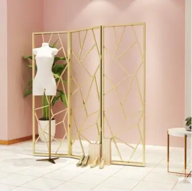 

Women's shop display rack nano gold wrought iron screen partition hanger hanger window decoration display shelf