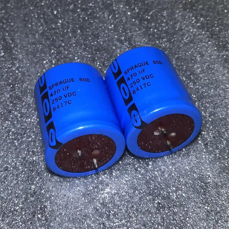 

2pcs United States SPRAGUE Sibi older red head 80D 470uf 250V electrolytic capacitor filter tube amp free shipping