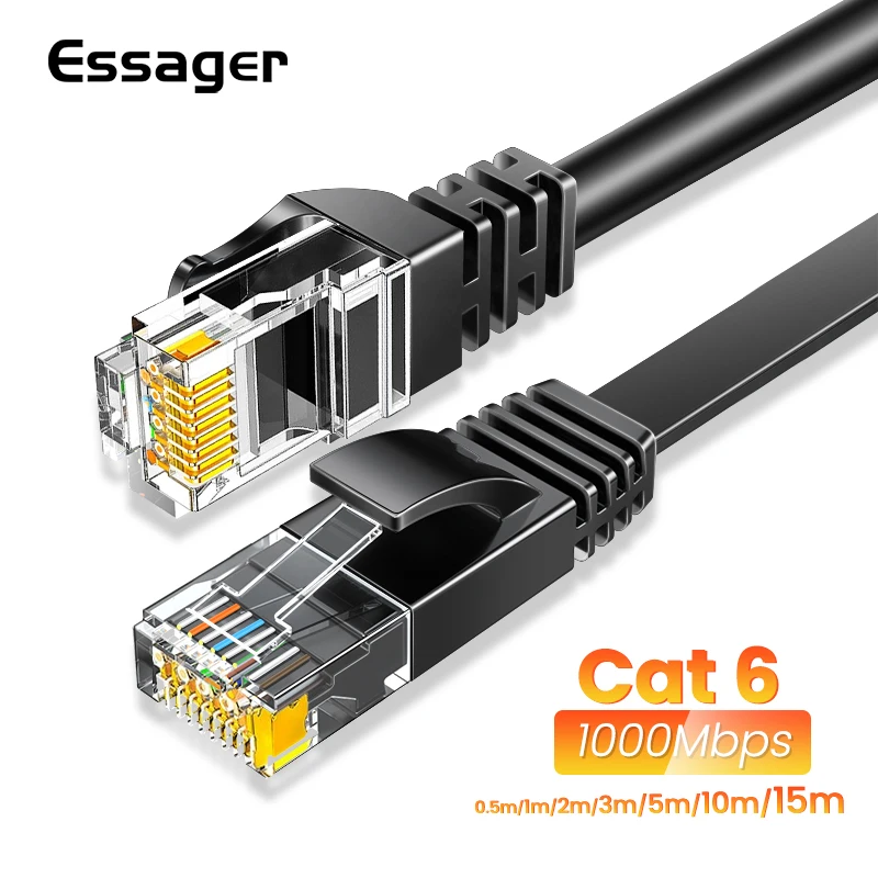  Кабель Ethernet Essager Cat6, кабель локальной сети 10 м, UTP Cat 6 RJ 45, сплиттер, сетевой кабель RJ45, витая пара, патч корд для маршрутизатора ноутбука 
