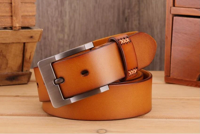Pin Buckle Genuine Leather Simple Style Belt Designer Cowskin Male Jeans Belt Real Leather minimalist Strap Waistband XKS188