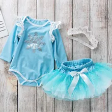 Подарки на день рождения для новорожденных Детские хлопковые боди-комбинезоны и нарядное кружевное платье для маленьких девочек; платье с юбкой-пачкой и комплекты "Корона" модная одежда для девочек праздничная одежда