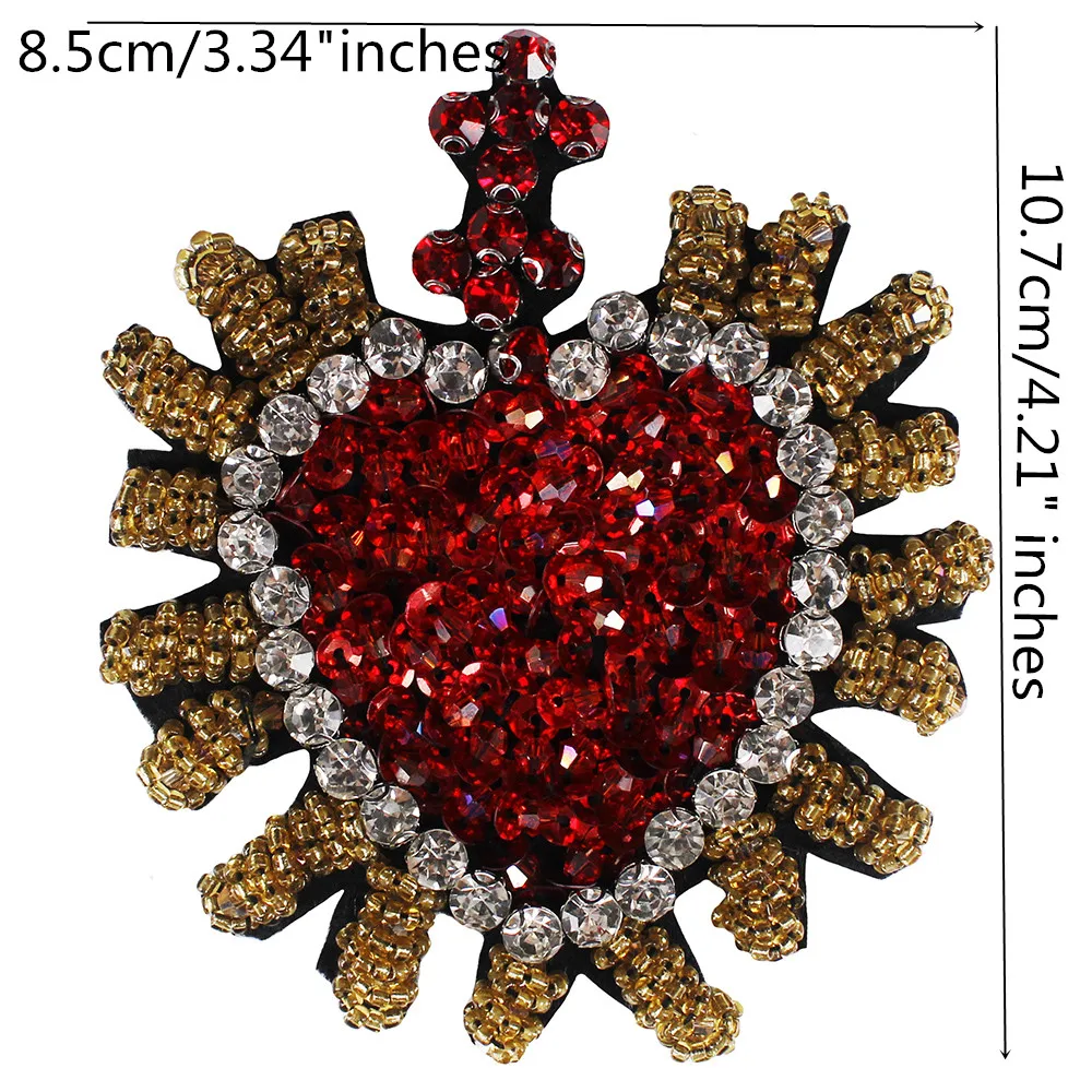 Рукоделие любовь сердце Рука стрелка вид Стразы блесток бисера цветок аппликация на футболку нашивки для одежды обувь мешок DIY шитье