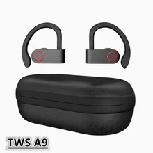 A9 TWS Беспроводные спортивные наушники Bluetooth 5,0 наушники ушные крючки для бега с шумоподавлением стерео наушники с микрофоном водонепроницаемые 5.0 Earphones 3D Stereo wireless bluetooth earphone Handsfree music