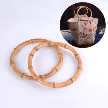 

130mm/150mm Natural Bamboo Handle For DIY Handbag, Round Shape Bamboo Handle For Bags Accessories