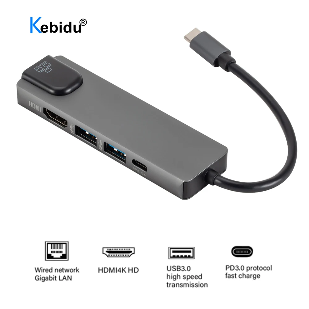 Usb Tipo C A Gigabit Ethernet Rj45 Lan Adattatore Usb C Hub Hdmi-Caricatore Compatibile 4K Pd Per Mac Book Pro Thunderbolt 3 Usb-C