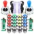 2 Player Ellipse Arcade Kit Oval Bat Joystick Handles LED Chrome Arcade Buttons for Arcade Standard Controller DIY Games MAME 11