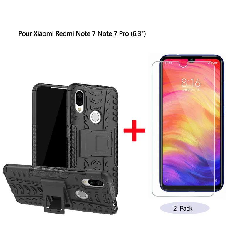 Для Xiaomi Redmi Note 7 Чехол Мягкий Силиконовый ТПУ и ПК ударопрочный анти-осенний HD