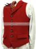 Men's Wool Tweed Slim Fit Leisure Cotton Suit Burgundy Vest Gentleman Herringbone Business Brown Waistcoat For Wedding Groom 6