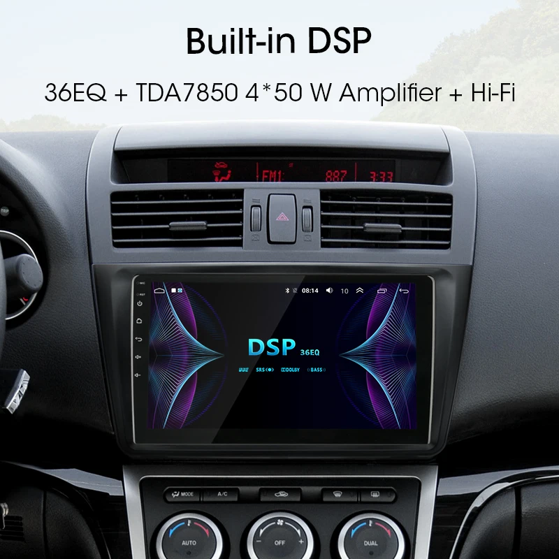 Android 8.1 2DIN 2G+32G Car Head Unit Radio Audio GPS Multimedia Player For Mazda 6 Rui wing 2009-2