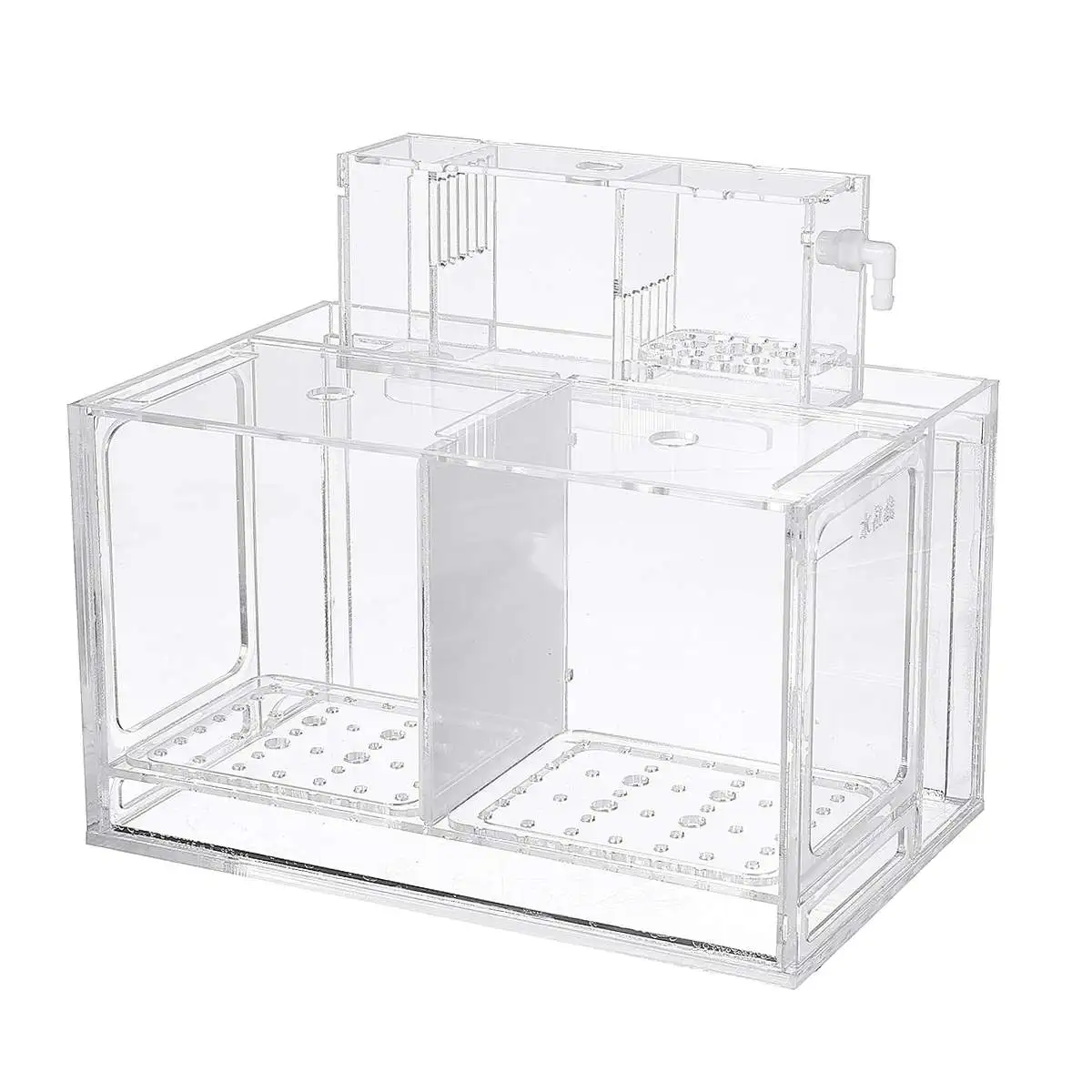

Clear Acrylic Aquarium Baby Betta Fish Tank Mini Aquarium Filter Breeding Box Hatchery Isolation Cage House Aquatic Pet Supplies
