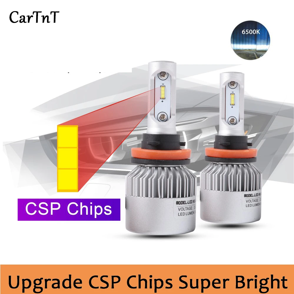 Buy Super Bright CSP LED Chip H7 H11 H1 H3 H4 9005 HB3 9006 HB4 9012 Car LED Headlight Bulbs 55W 8000LM 6500K Fog Lamp LED Car Light