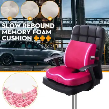 

Breathable Memory Sponge Cushion Waist Pillow 2 In 1 Car Seat Pad Office Chair Mat Men Women Lumbar Cushion Cover For 4 Seasons