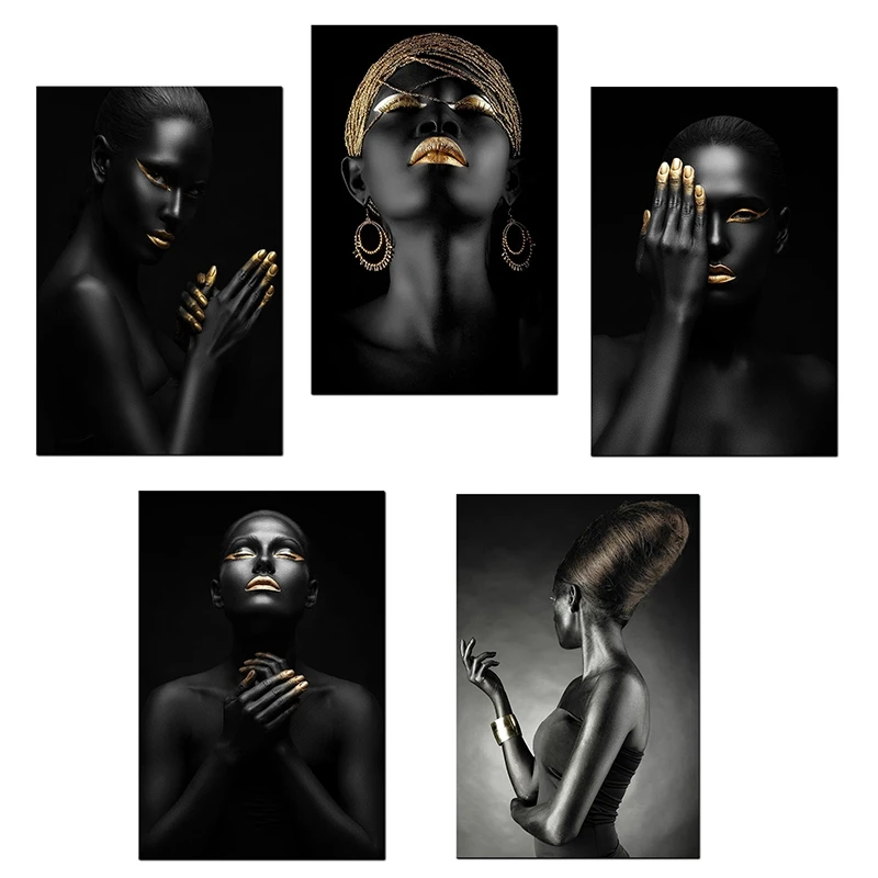 Canvas Painting Africa Black Girl Poster Artwork Home Wall Decor Living Room Pictures 50X70cm | Дом и сад