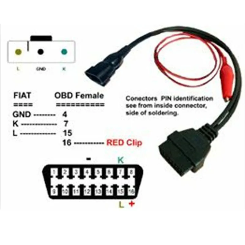 Для Alfa Lancia OBD 3 Pin к OBD2 16 контактный разъем OBDII Obd II адаптер Авто кабель для Fiat 3pin с Elm