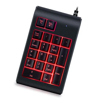 

19-Key Backlight USB Cable Digital Keyboard Waterproof Luminous Digital Keyboard Digital Keyboard Mini Wired Keypad