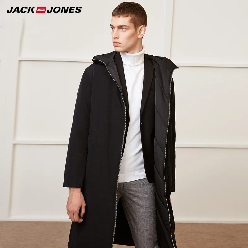 JackJones зимнее мужское осеннее и зимнее Двустороннее хлопковое пальто средней длины | 218409505