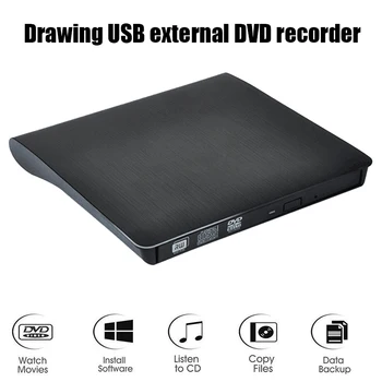 

External DVD Drive USB 3.0 Rewriter Portable Slim Burners Writer High Speed Data Transfer for Laptop PC FKU66