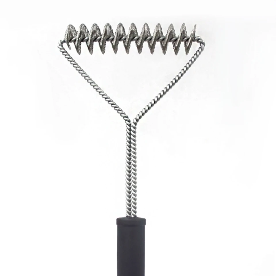 BBQ Grill Spring Brush 12Inch Single Head Stainless Steel Grill Cleaning Brush Barbecue Tool
