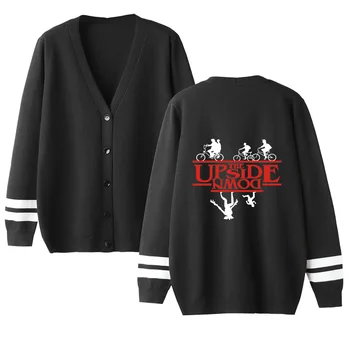 

Kpop Cute Stranger Things v-neck Cardigan Sweater men/women Hip hop pink Casual Sweater stranger things tops