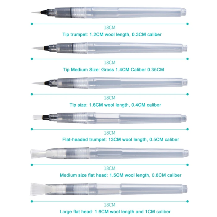 6 шт акварельные кисти многоразовые ручки акварельные цветные краски для рисования художественная поставка Вода цвет ing кисти ручки NC99