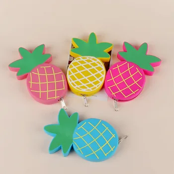 

1 PC Fashion Pineapple Shape Silicone Bags Sweet Coin Purse for Women Girls Portable Small Wallet Clutch Bags Handbags
