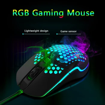 

CHYI Glowing Gaming Mouse Gamer Colorful LED Light Wired Game Computer Mice 6400 DPI 7 Buttons USB Optical Muase For Overwatch