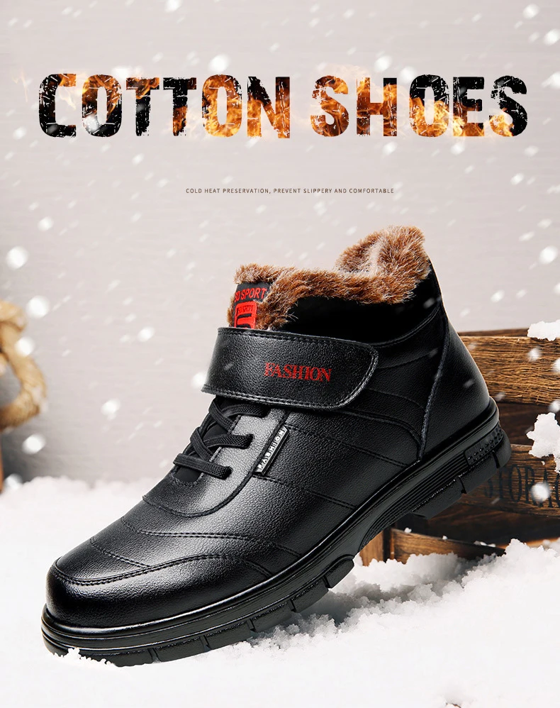 Merkmak/теплые мужские ботинки; кожаные зимние ботинки; повседневная мужская зимняя обувь; мужские ботинки на меху; мужская обувь на плоской подошве