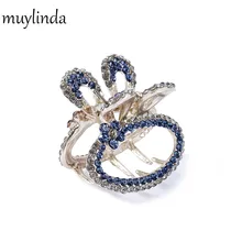Muylinda для женщин Цветок Хрустальная заколка аксессуары для девочек маленькие когти для волос Краб горный хрусталь заколка для волос ювелирные изделия