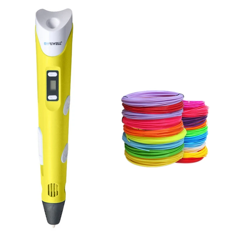 Myriwell 3D ручка Rp100B+ PLA нити Abs 3D ручка 3D+ 50 м полилактида 1,75 мм Пластик 3D-принтеры ручка для детей, подарок на день рождения, штепсельная вилка европейского стандарта