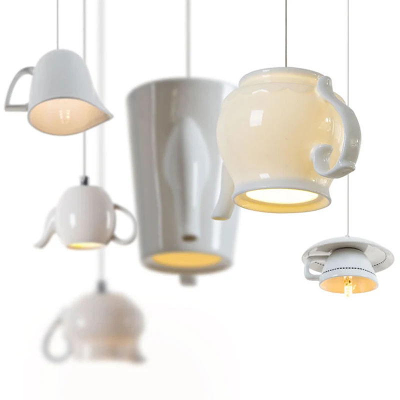 Современный скандинавский Ресторан керамическая светодиодная люстра чайный чайник люстра освещение кухонное освещение в ресторане украшение дома|Подвесные светильники|   | АлиЭкспресс