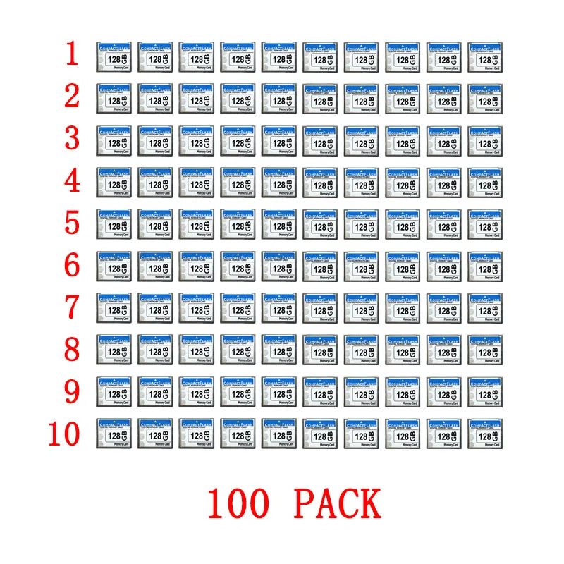 

New Original 100 PACK Memory-Card CF Compact 128GB High Speed Compact Flash Card for SLR Dslr-Camera Industrial Equipment IPC
