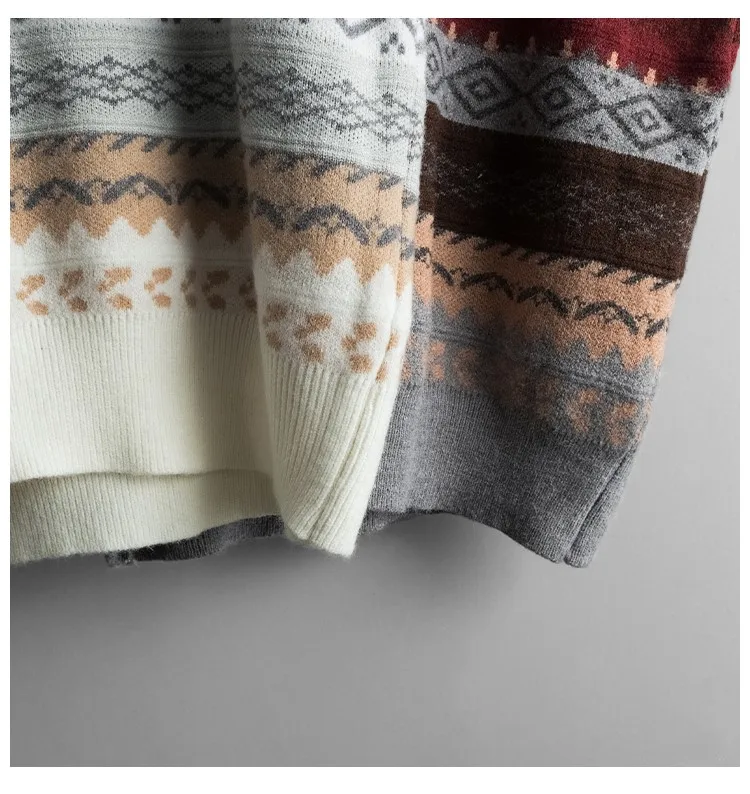 Новые винтажные зимние свитера женские с длинным рукавом Ретро Вязаные теплые свитера осенние свободные толстые пуловеры верхняя одежда
