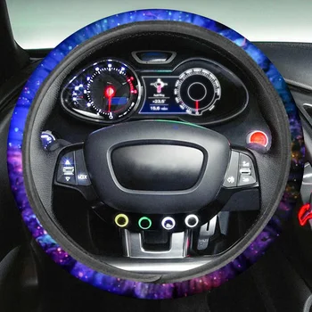 

Car Steering Wheel Cover Skidproof Auto Steering- wheel Cover Anti-Slip Universal Starry Sky Print Car-styling Car Decor