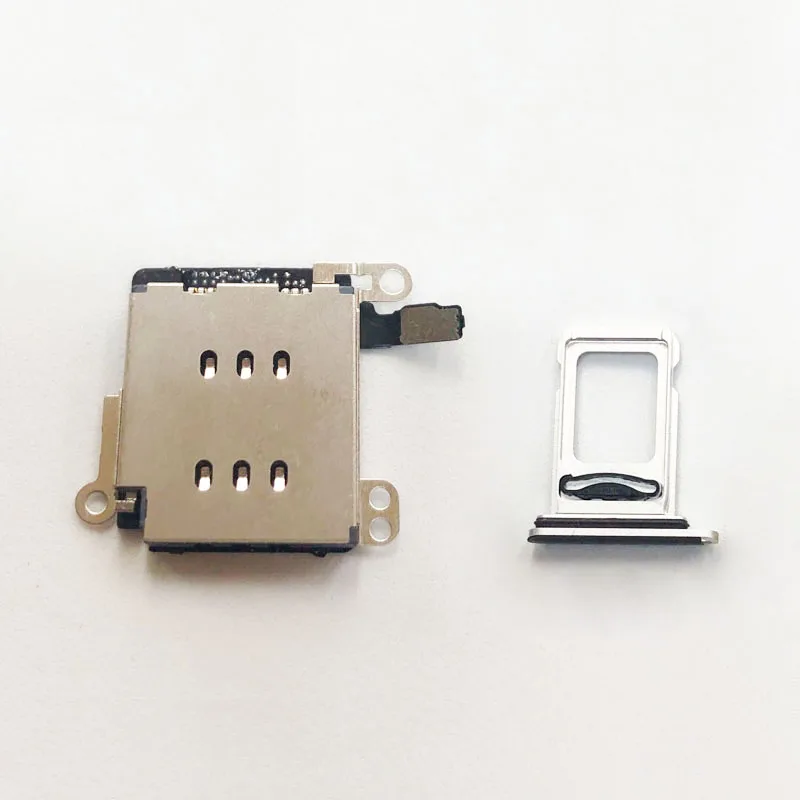 Замена для iPhone XR Dual SIM Card Reader гибкий кабель+ держатель лотка для sim-карты слот адаптер - Цвет: Silver