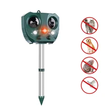 Animal Repeller Solar Rechargeable Dog Cat Deterrent with PIR Motion Sensor Bird Pigeon Squirrel Scarer for Garden Pest Control